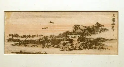 Holzschnitt, Miniatur, China Landschaft, wohl Mitte 19. Jhrt