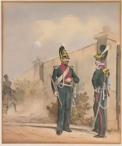 Handcolorierte Lithographie Chevauxleger Regiment Thurn und Taxis.....