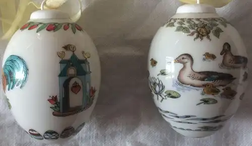 Zwei Ostereier aus Porzellan der Firma HUTSCHENREUTHER 1989 und 1993