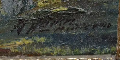 Ölbild,Ansicht d. Blutenburg in München,sign.Häckel ? Malerpappe,gerahmt