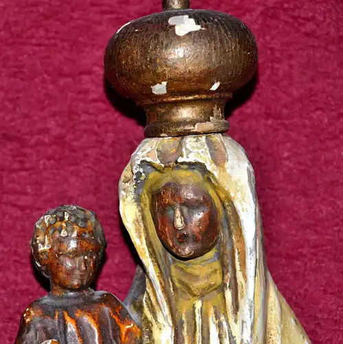 Madonna m.Kind,Holz,Halbfigur,polychrom gefasst,um 1900,alpenländisch,m.Konsole