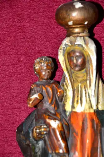 Madonna m.Kind,Holz,Halbfigur,polychrom gefasst,um 1900,alpenländisch,m.Konsole