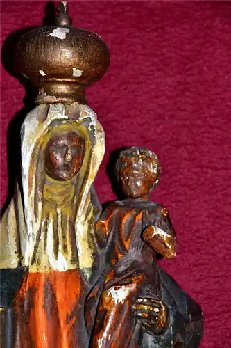 Madonna m.Kind,Holz,Halbfigur,polychrom gefasst,um 1900,alpenländisch,m.Konsole