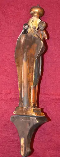 Madonna m.Kind,Holz,Halbfigur,polychrom gefasst,um 1900,alpenländisch,m.Konsole