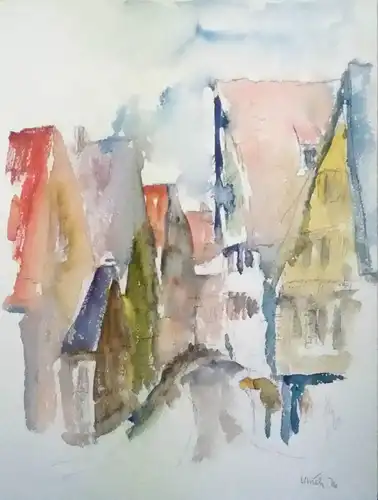 Aquarell,W.Ulrich,sign. und datiert,Riedlingen an der Donau, 1976