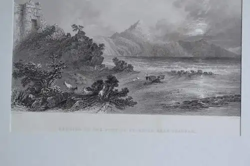 Stahlstich, Port of Seleucia, near Suadeah, 1840, W.H. Bartlett
