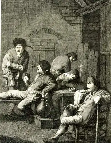 Kupferstich,Pellegrino dal Colle,Bevitori,Les plaisirs des Buveurs,um 1800
