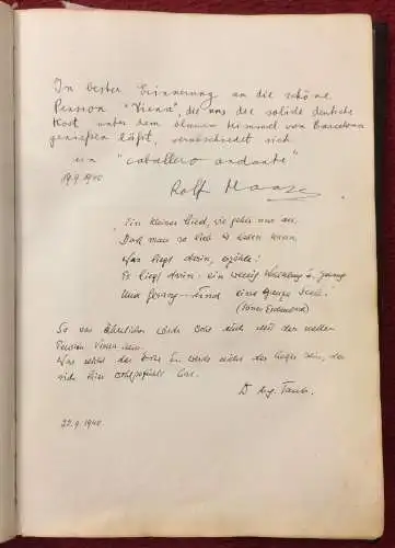 Gästebuch der Pension Viena in Barcelona, ab 1940