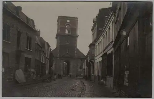 Photographie 1. Weltkrieg: Orchies nach dem Beschuß durch deutsche Truppen 1918