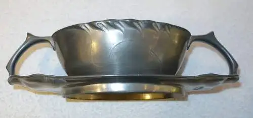 Zinn Pewter,Kayserzinn 4517,Sauciere mit Salamonssiegel,Jugendstil