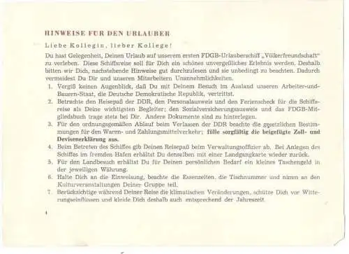Photoalbum Erinnerungen an Ostsee-Reise 1960 FDGB-Schiff „Völkerfreundschaft"