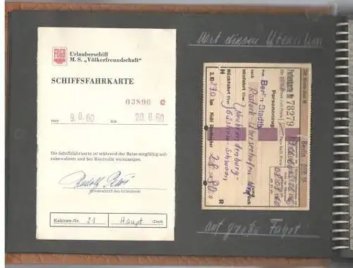 Photoalbum Erinnerungen an Ostsee-Reise 1960 FDGB-Schiff „Völkerfreundschaft"