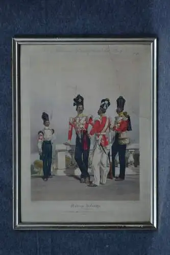Stahlstich, koloriert, Costumes of the Indian Army, Madras Infantry, 1845