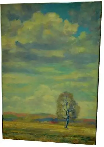 Gemälde,Öl a.Leinwand. Landschaft bei Starnberg, wohl. F. Schutz,22