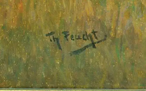 Gemälde, Öl auf Leinwand,sign.: Feucht, vor dem Hagelsturm,gerahmt