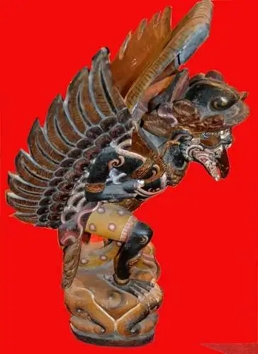 Skulptur,Garuda,Indonesien-Bali,polychrome Holzschnitzerei,nach 1945