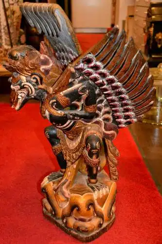 Skulptur,Garuda,Indonesien-Bali,polychrome Holzschnitzerei,nach 1945