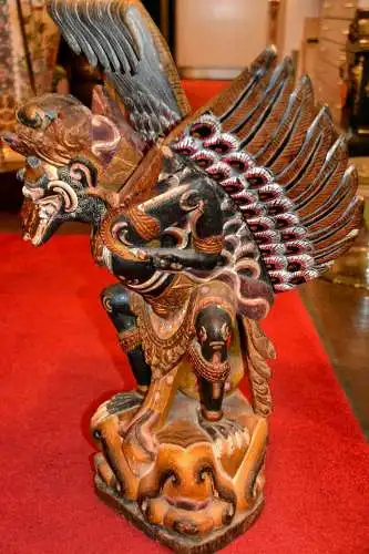 Skulptur,Garuda,Indonesien-Bali,polychrome Holzschnitzerei,nach 1945