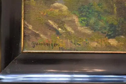 Ölbild, Landschaft im Hochgebirge,Matterhorn, sign.Gumberger München, 19 Jhdrt.