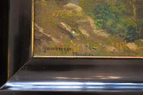 Ölbild, Landschaft im Hochgebirge,Matterhorn, sign.Gumberger München, 19 Jhdrt.