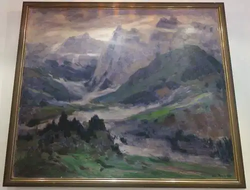 Ölbild,Gebirgslandschaft,Emil Thoma,1924,gerahmt