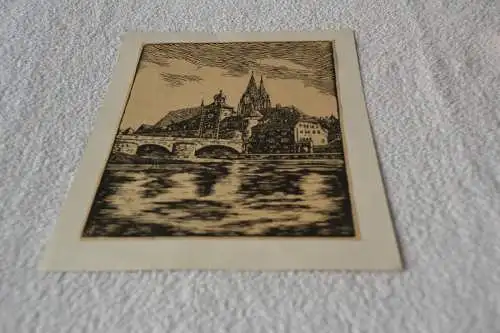 Holzschnitt,Regensburg,Monogrammiert HJ, zw.1901 und 1945 angefertigt