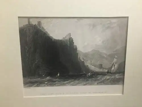 Grafik,Stahlstich, Fortified Cliffs of Alaya und Coast of Caramania,1841