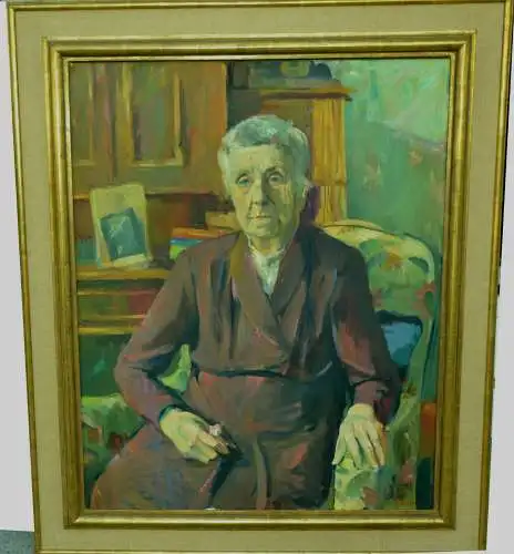 Gemälde,Öl a.Leinwand,Portrait alte Dame,sign. : Harald DUWE (1926-1984),gerahmt