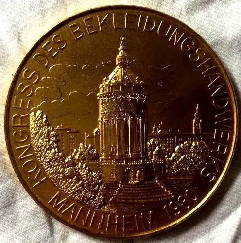Medaille „KONGRESS DES BEKLEIDUNGSHANDWERKS MANNHEIM 1980“ im Originaletui