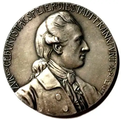 Große Silber-Medaille Johann Wolfgang von Goethe 1899 zum 150. Geburtstag