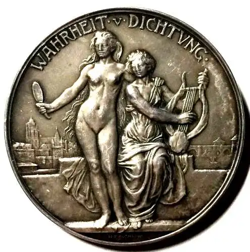 Große Silber-Medaille Johann Wolfgang von Goethe 1899 zum 150. Geburtstag