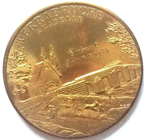 Medaille „1150 Jahre Obermaßfeld-Grimmenthal“ aus Kupfer, 1987