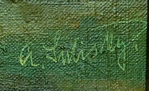 Gemälde,Öl auf Leinwand, Mohnblumen, signiert Lubisky,gerahmt