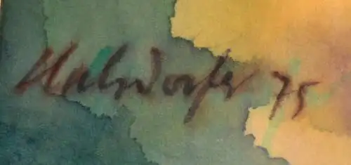 Aquarell,Landschaft,sign. Halsdorfer 75, unter Passepartout,gerahmt