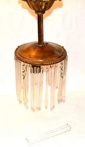 Deckenlampe,Messing ,mit Glasstäben,um 1900