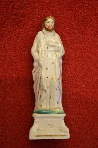 Porzellan, Jesus Statue, handbemalt, etwa 1900
