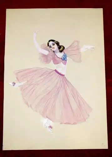 Gouache,Zeichnung,Aquarell, Tänzerin,Balett,ca.1960,Moritz Pathe