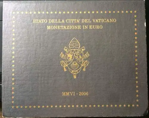 Euro-Kursmünzensatz Vatikan 2006 + Phantasiemünze Papst Benedikt 2005
