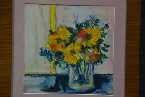 Aquarell, Stilleben mit Blumen, unbek sign., dat. 98