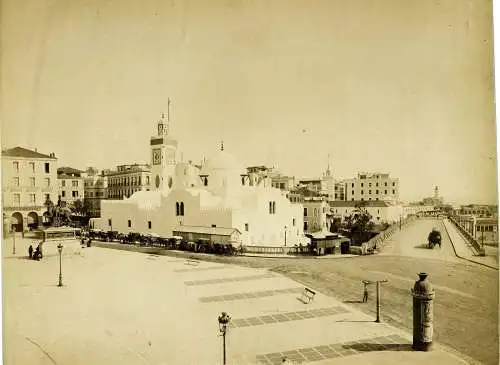 Fotografie, gr., ca1870, Algier,Place du Gouvernement, Mosquee el Djedid,ND.Phot