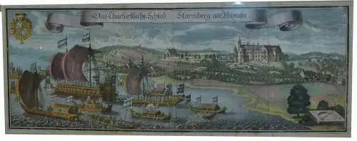 Kupferstich,Das Churfürstliche Schloß Starenberg am Würmsee,kolor.,gerah.,1701