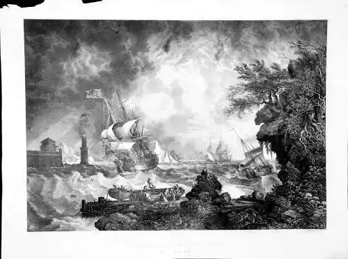 Kupferstich,der Seesturm im Anzuge,1848, Metzeroth nach Smith