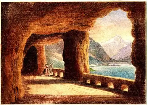 Tempera,Axenstrasse,Vierwaldstättersee,Bristenstock,ca 1860