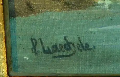 Gemälde,Öl auf Leinwand, Flußlandschaft,sign.:P. Lächele,gerahmt