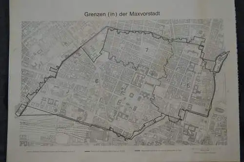 Stadtplan, München, Maxvorstadt, 1992, aus Großem topografischen Atlas von 1858