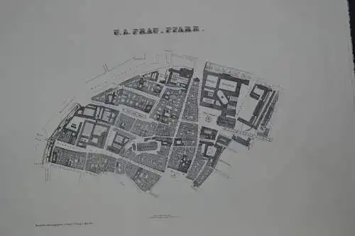 Stadtplan, München, Maxvorstadt, 1992, aus Großem topografischen Atlas von 1858