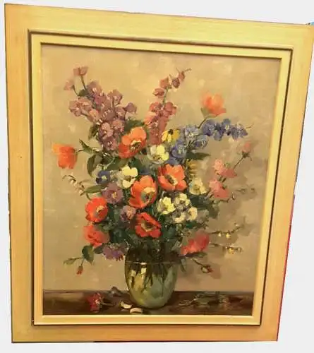 Gemälde Öl a.Leinwand,Blumenbild,unles. signiert,gerahmt, 20.Jhdt