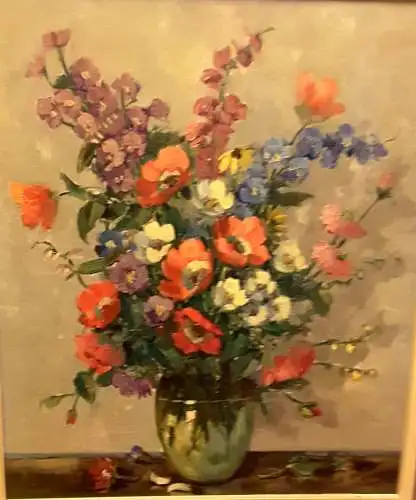 Gemälde Öl a.Leinwand,Blumenbild,unles. signiert,gerahmt, 20.Jhdt