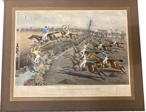 Aquatinta,Großes Steeplechase in Liverpool, 1839,Charles Hunt,Brook 3nd,2 Round