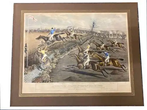 Aquatinta,Großes Steeplechase in Liverpool, 1839,Charles Hunt,Brook 3nd,2 Round